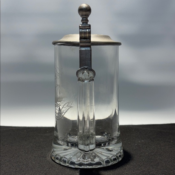 Glass Beer Mug with Pewter Lid - Picture 6 of 8